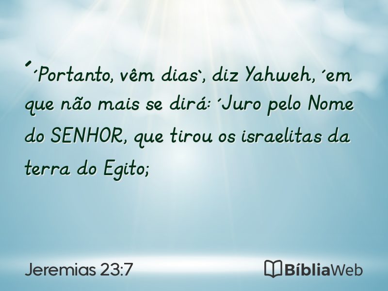 Jeremias 23:7 em imagem para compartilhar
