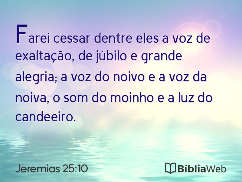 Jeremias 25:10 em imagem para compartilhar