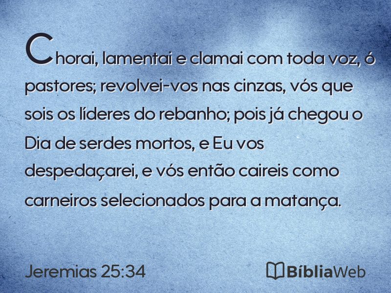 Jeremias 25:34 em imagem para compartilhar