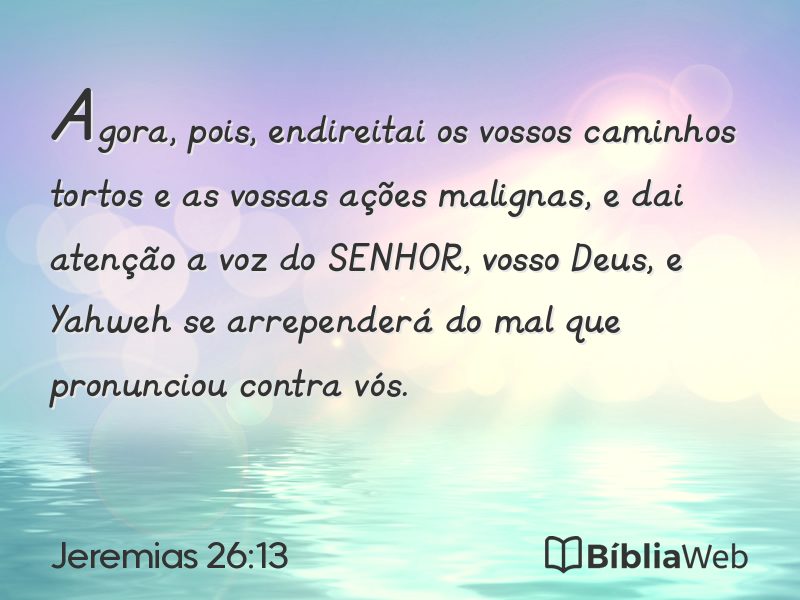 Jeremias 26:13 em imagem para compartilhar