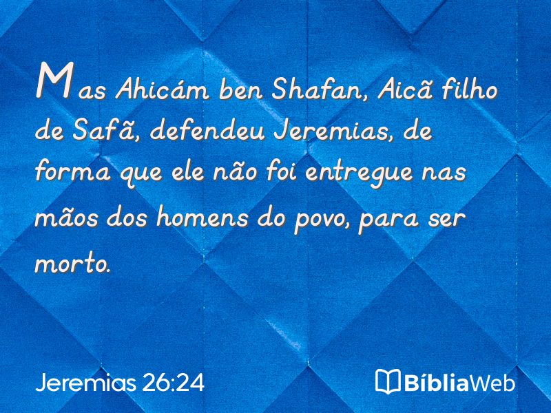 Jeremias 26:24 em imagem para compartilhar