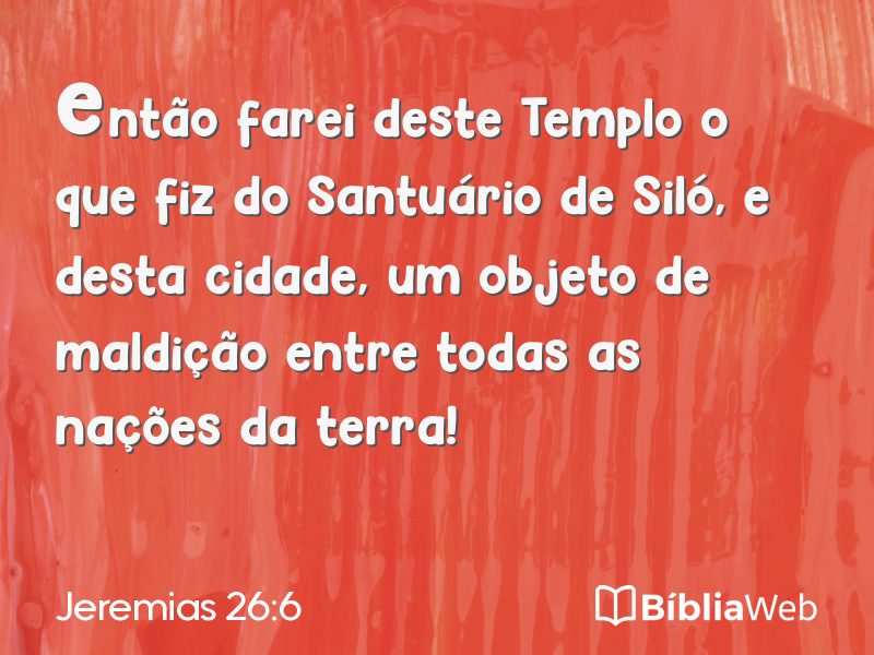 Jeremias 26:6 em imagem para compartilhar
