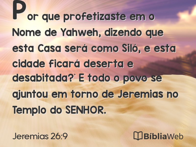 Jeremias 26:9 em imagem para compartilhar