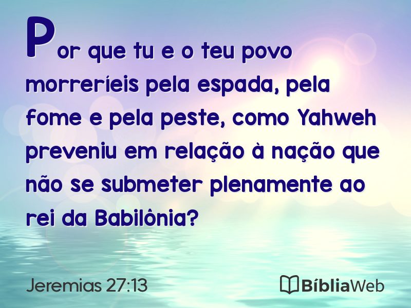 Jeremias 27:13 em imagem para compartilhar