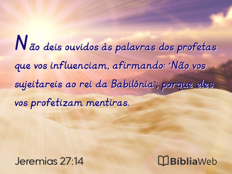 Jeremias 27:14 em imagem para compartilhar