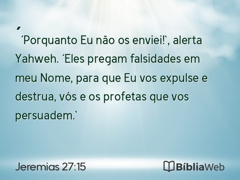 Jeremias 27:15 em imagem para compartilhar