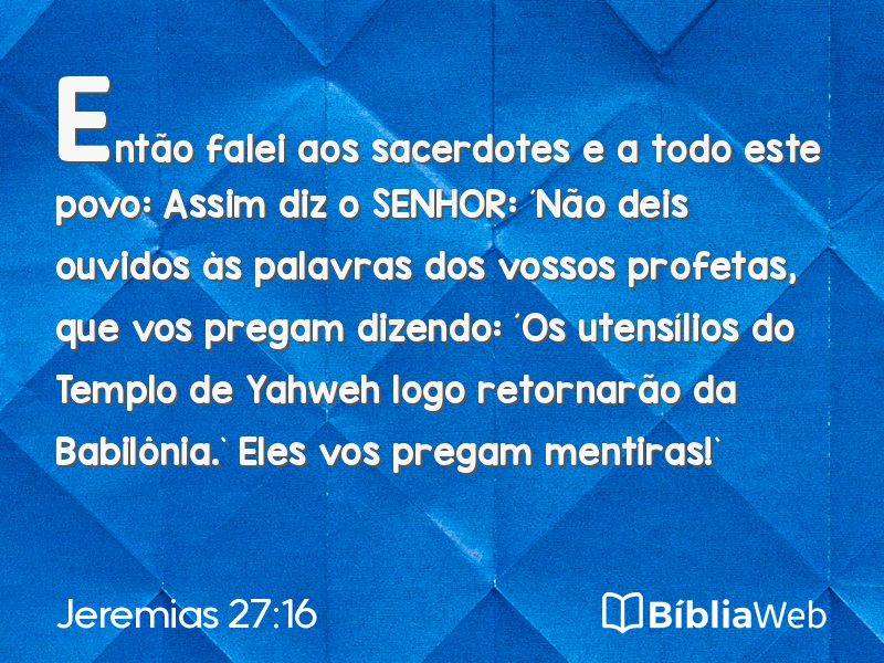 Jeremias 27:16 em imagem para compartilhar