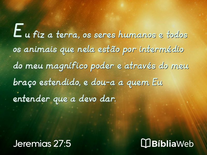 Jeremias 27:5 em imagem para compartilhar