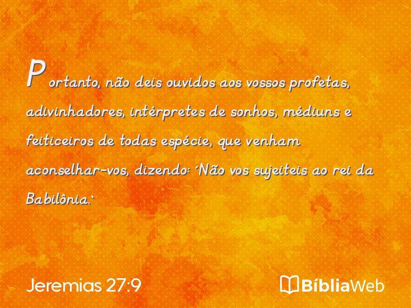 Jeremias 27:9 em imagem para compartilhar
