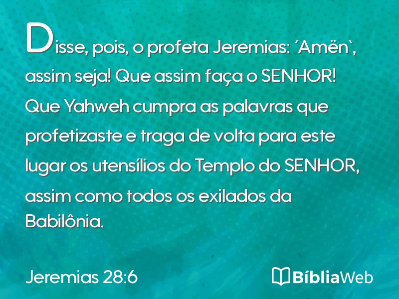Jeremias 28:6 em imagem para compartilhar