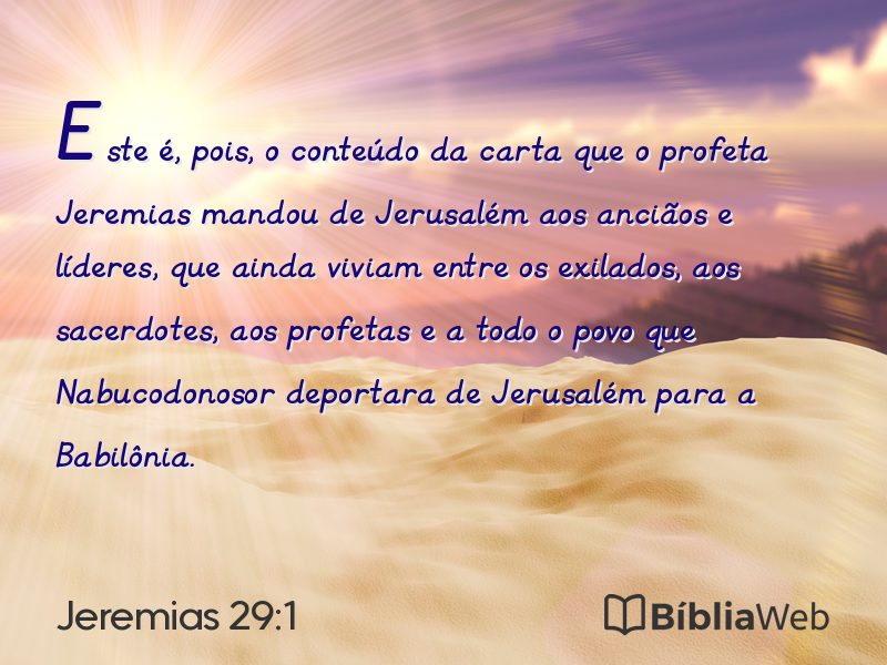 Jeremias 29:1 em imagem para compartilhar