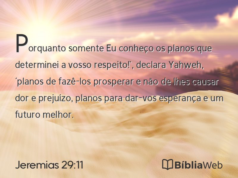 Jeremias 29:11 em imagem para compartilhar