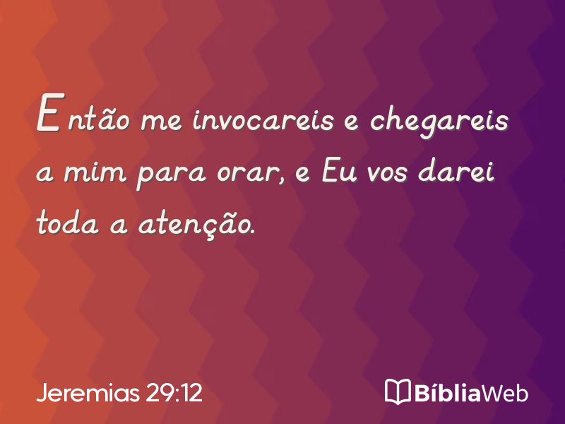 Jeremias 29:12 em imagem para compartilhar