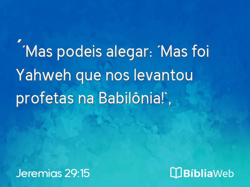 Jeremias 29:15 em imagem para compartilhar
