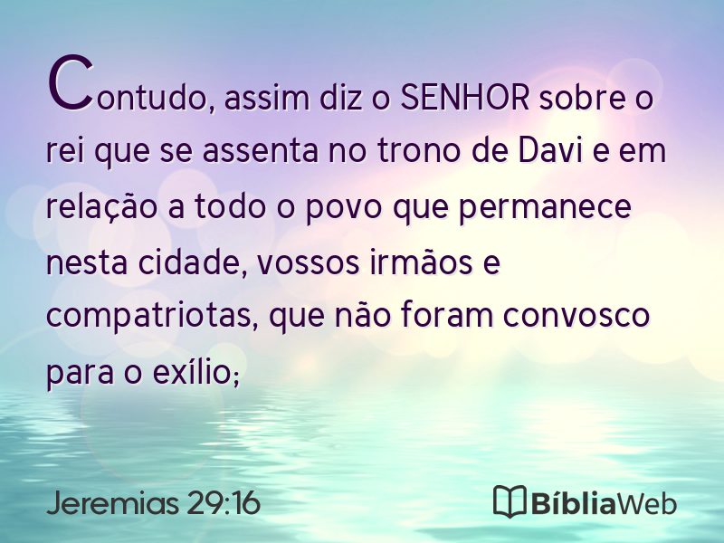 Jeremias 29:16 em imagem para compartilhar