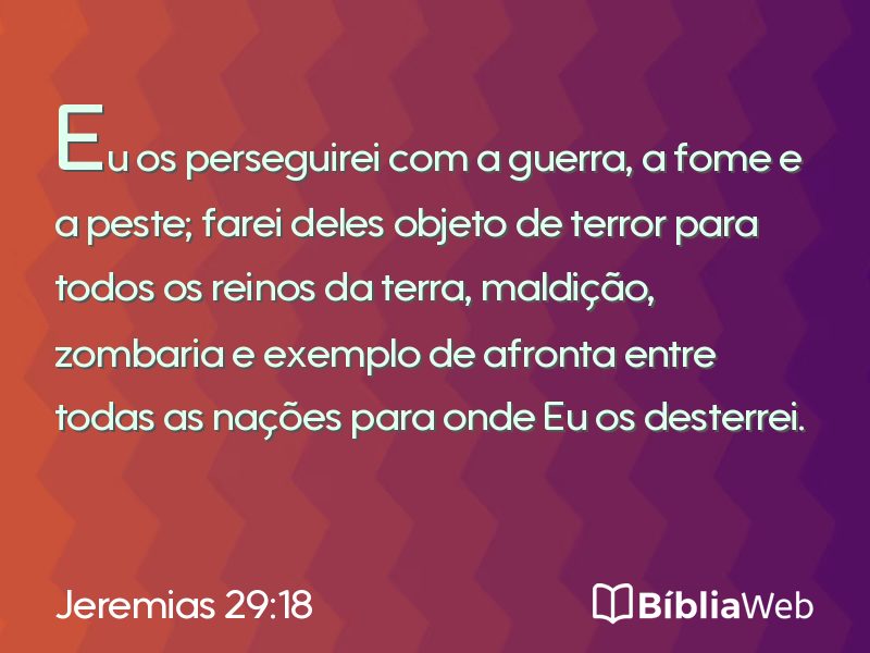 Jeremias 29:18 em imagem para compartilhar