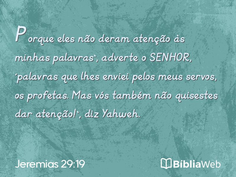 Jeremias 29:19 em imagem para compartilhar