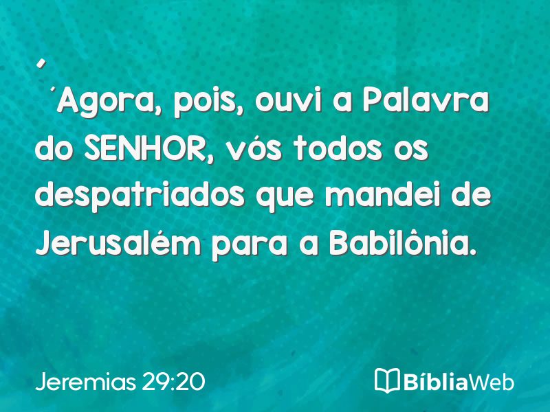 Jeremias 29:20 em imagem para compartilhar