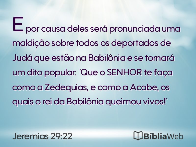 Jeremias 29:22 em imagem para compartilhar
