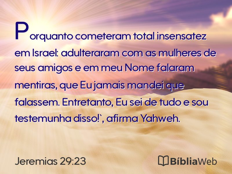 Jeremias 29:23 em imagem para compartilhar