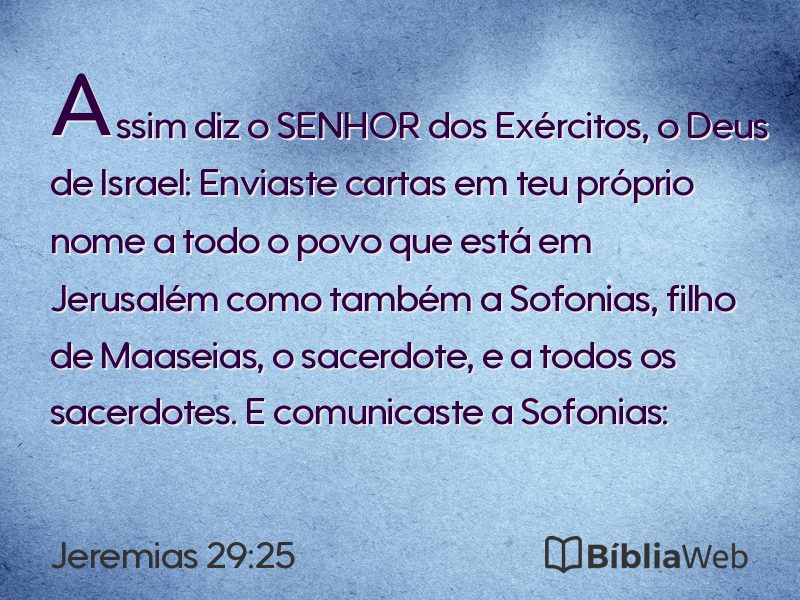 Jeremias 29:25 em imagem para compartilhar