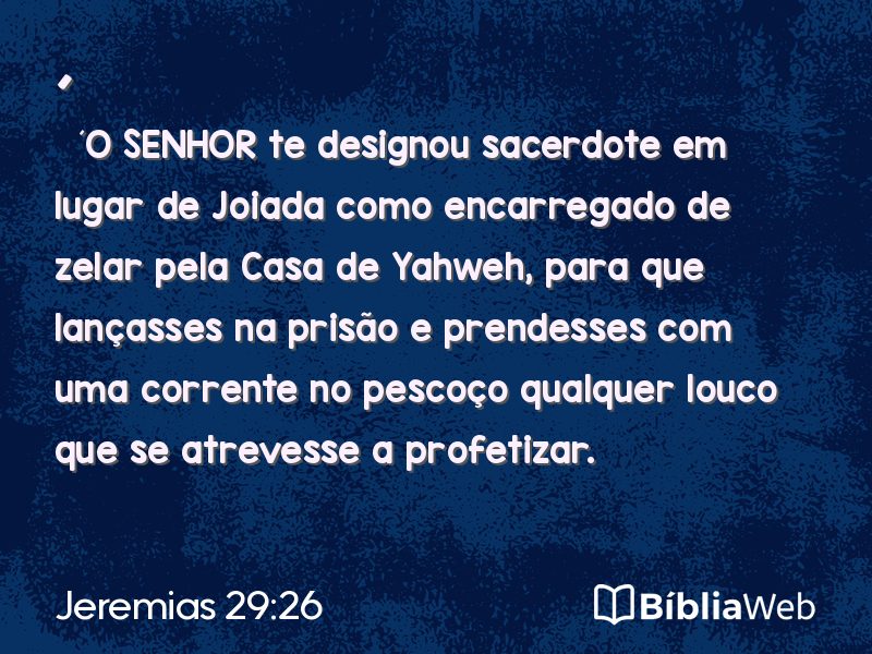 Jeremias 29:26 em imagem para compartilhar