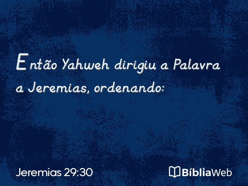 Jeremias 29:30 em imagem para compartilhar