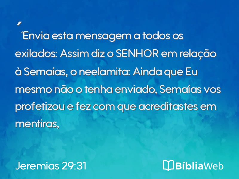 Jeremias 29:31 em imagem para compartilhar