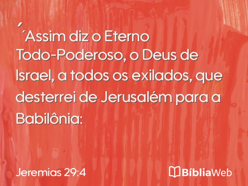 Jeremias 29:4 em imagem para compartilhar