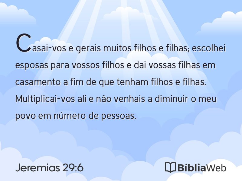 Jeremias 29:6 em imagem para compartilhar