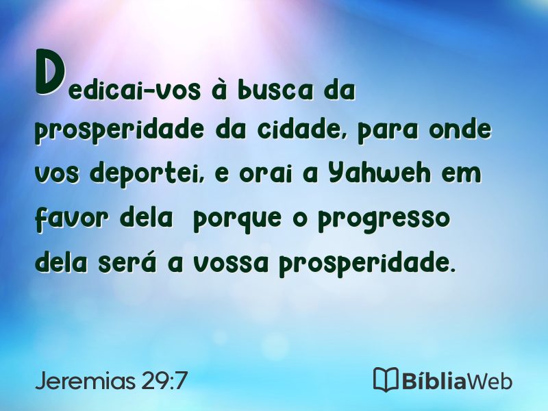 Jeremias 29:7 em imagem para compartilhar