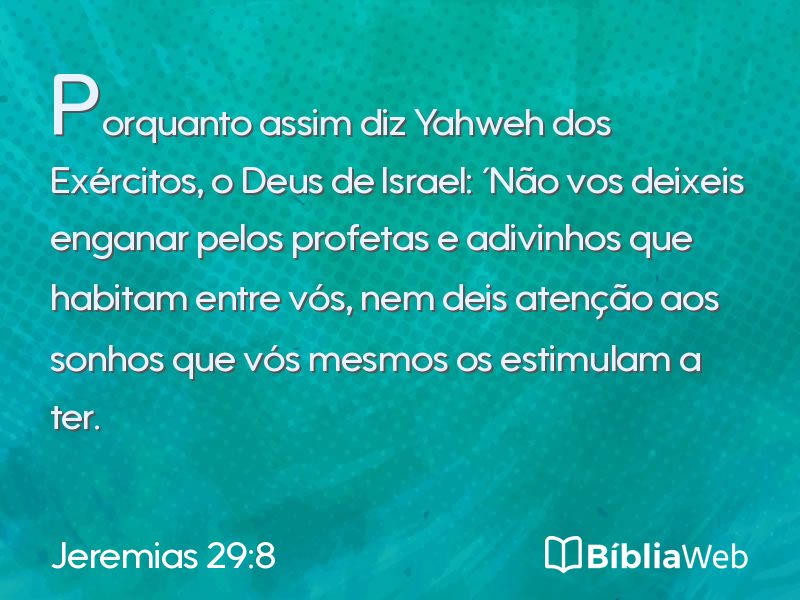 Jeremias 29:8 em imagem para compartilhar