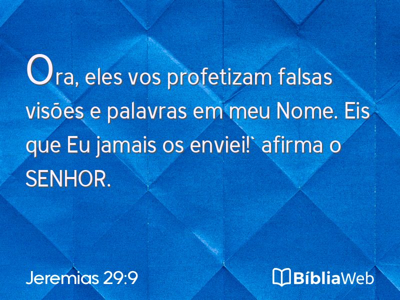 Jeremias 29:9 em imagem para compartilhar