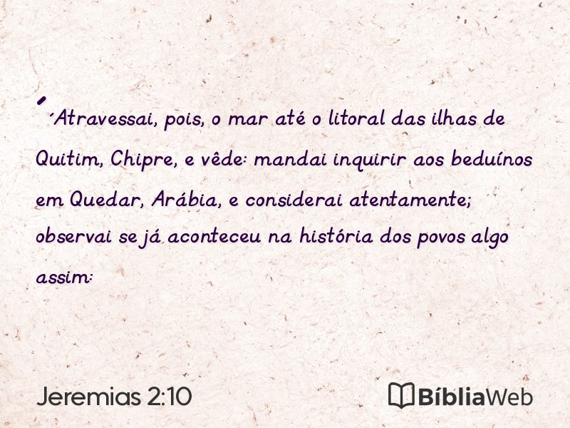 Jeremias 2:10 em imagem para compartilhar