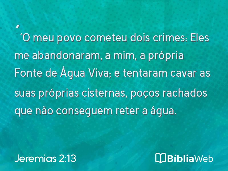 Jeremias 2:13 em imagem para compartilhar