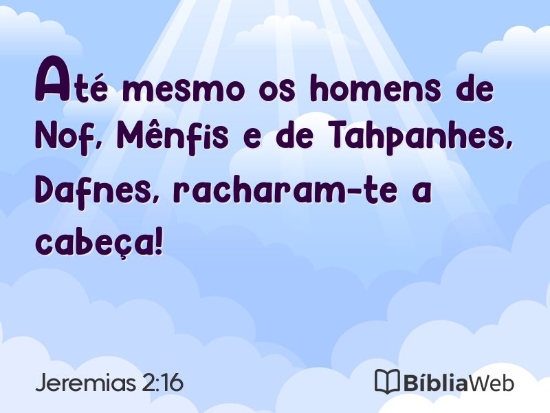 Jeremias 2:16 em imagem para compartilhar