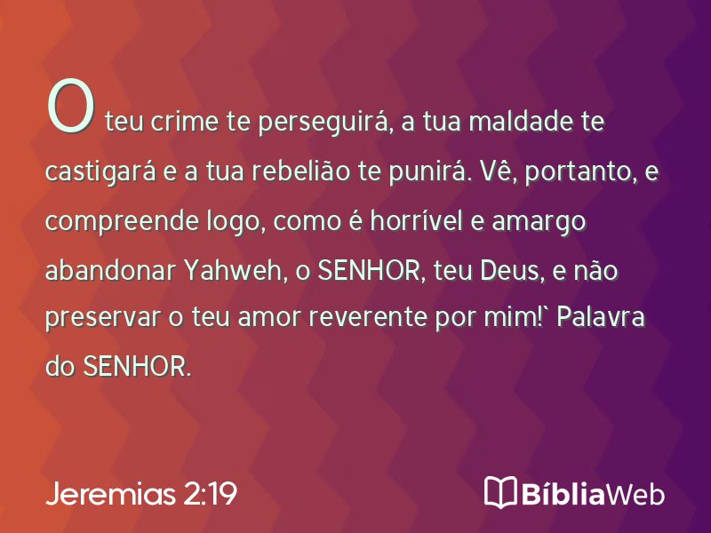 Jeremias 2:19 em imagem para compartilhar