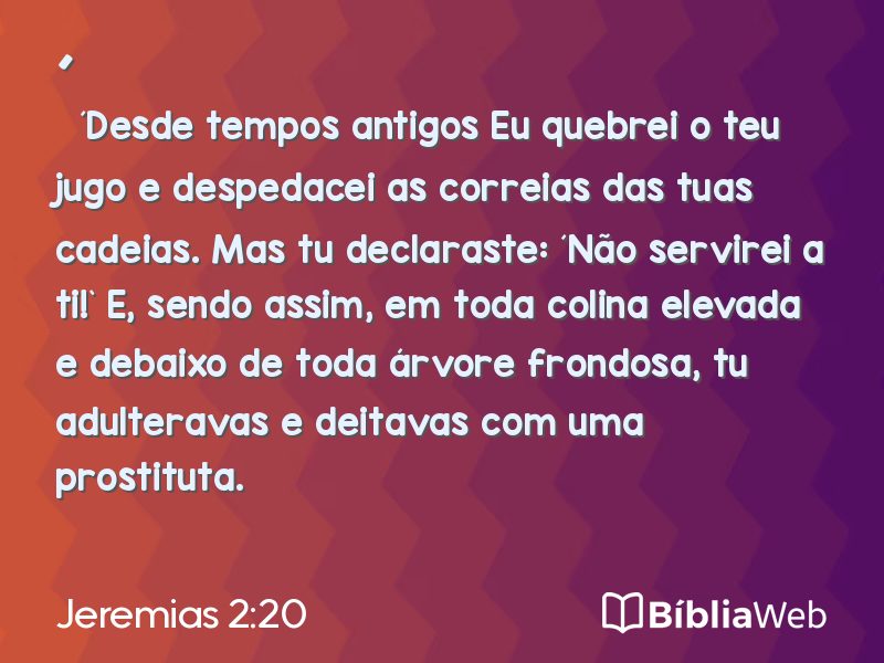 Jeremias 2:20 em imagem para compartilhar