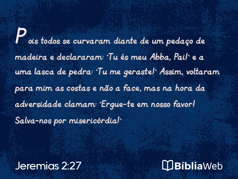 Jeremias 2:27 em imagem para compartilhar