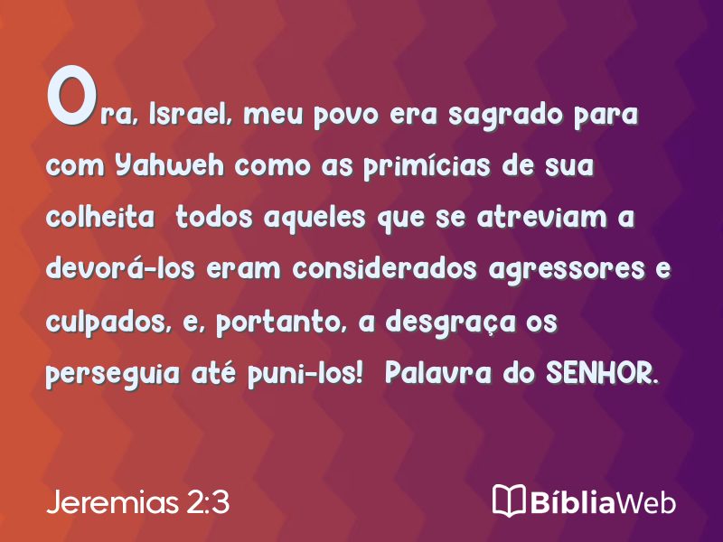 Jeremias 2:3 em imagem para compartilhar