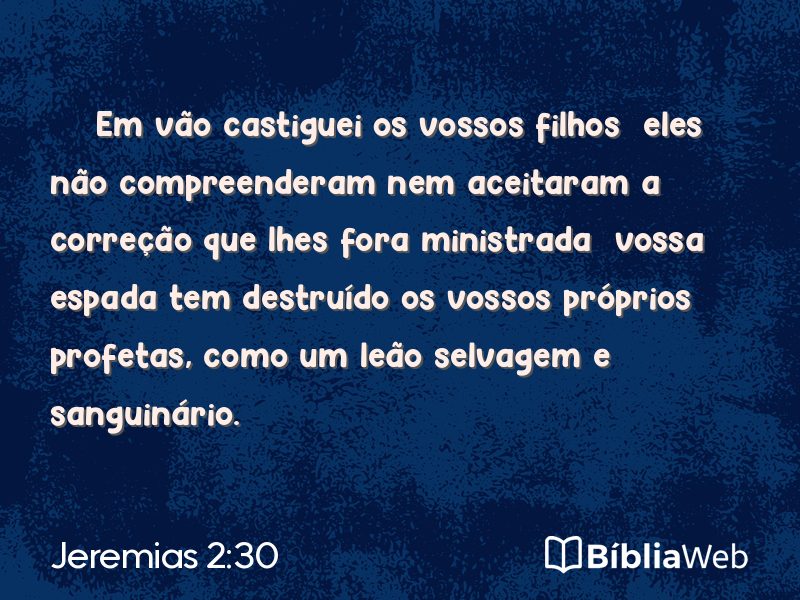 Jeremias 2:30 em imagem para compartilhar