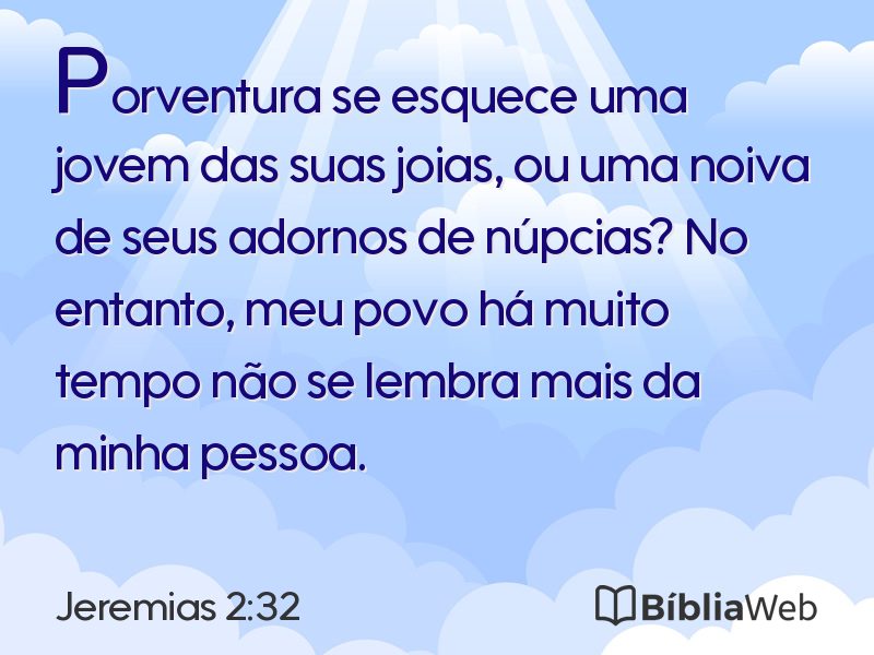 Jeremias 2:32 em imagem para compartilhar