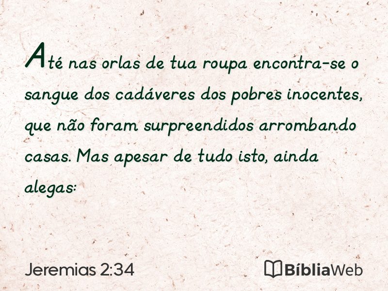 Jeremias 2:34 em imagem para compartilhar