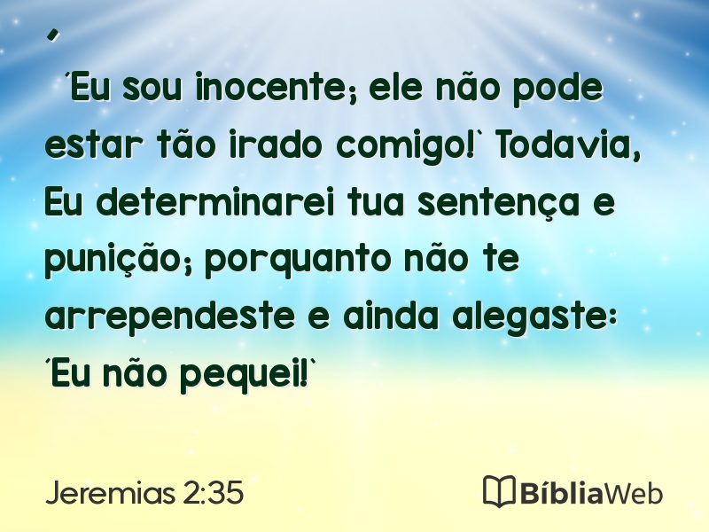 Jeremias 2:35 em imagem para compartilhar