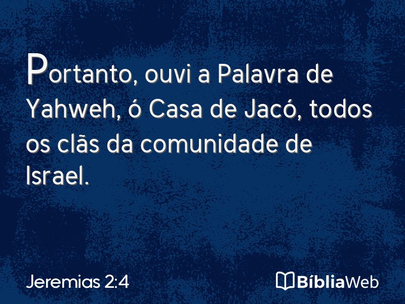 Jeremias 2:4 em imagem para compartilhar