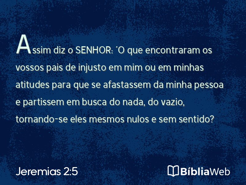Jeremias 2:5 em imagem para compartilhar