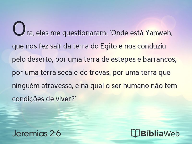 Jeremias 2:6 em imagem para compartilhar