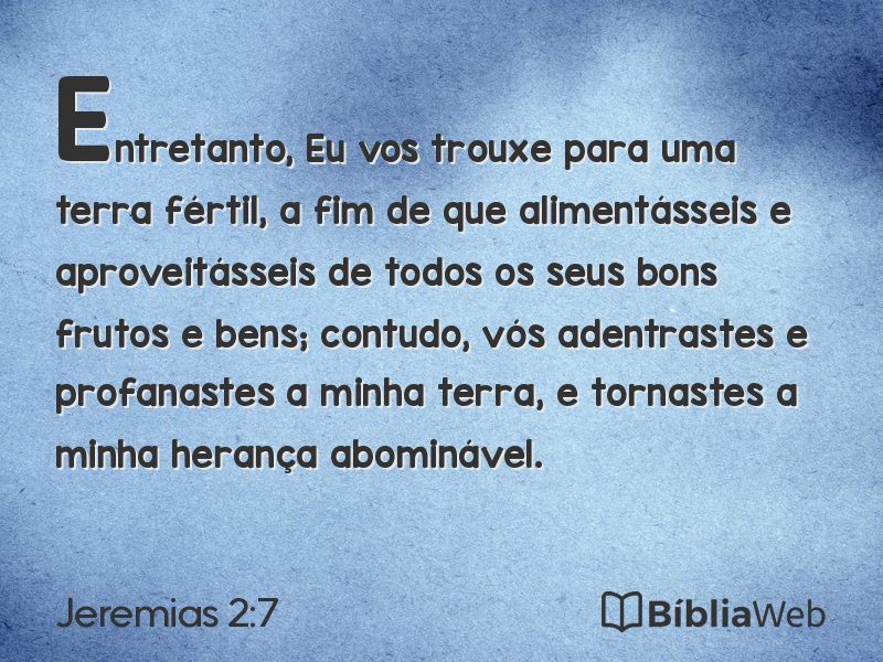Jeremias 2:7 em imagem para compartilhar