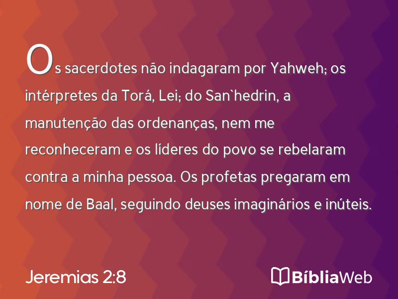 Jeremias 2:8 em imagem para compartilhar