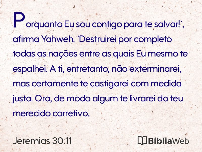 Jeremias 30:11 em imagem para compartilhar